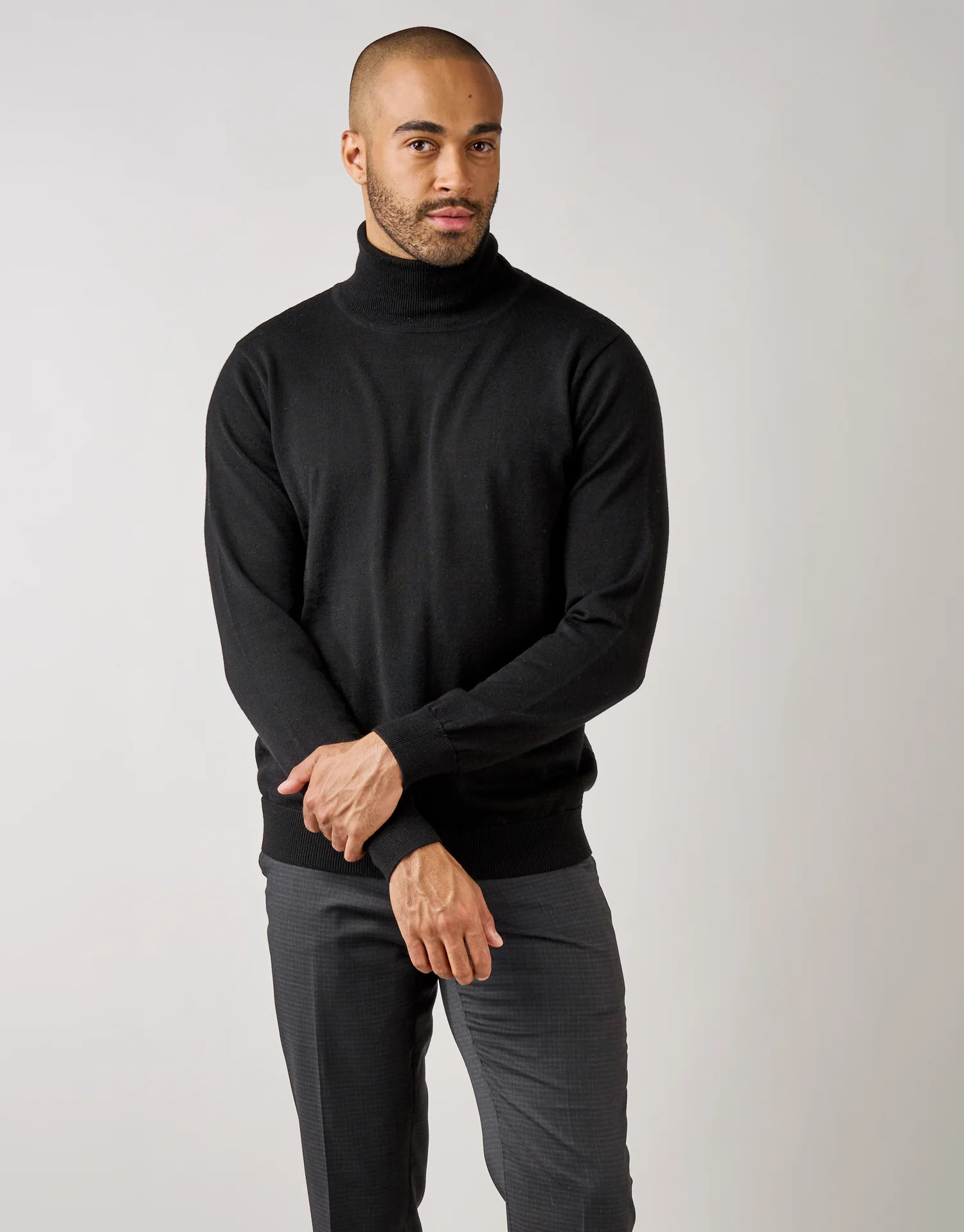 Wanaka Black Roll Neck Jersey - Image 3